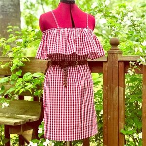 $69 3way red check dress perfect for the Fourth!🎉
